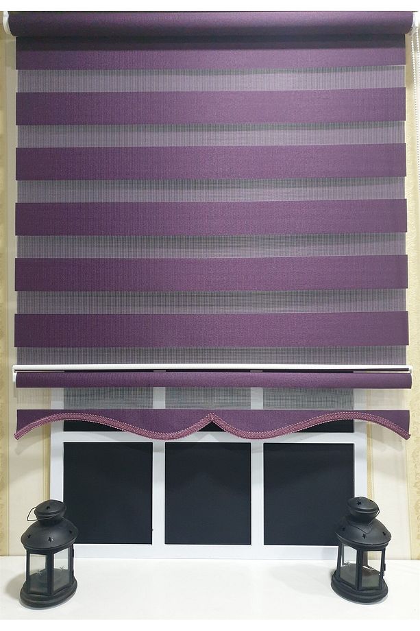 Zebra Stor Perde Mor Etek Dilimli STB 400 V18 - 4
