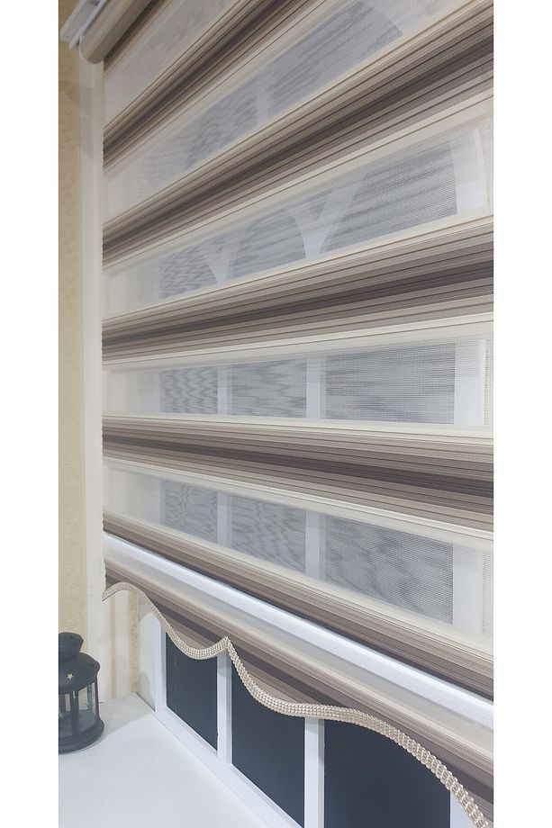 Zebra Stor Plise Renk Geçişli Kahve Etek Dilimli STB 484 - 3