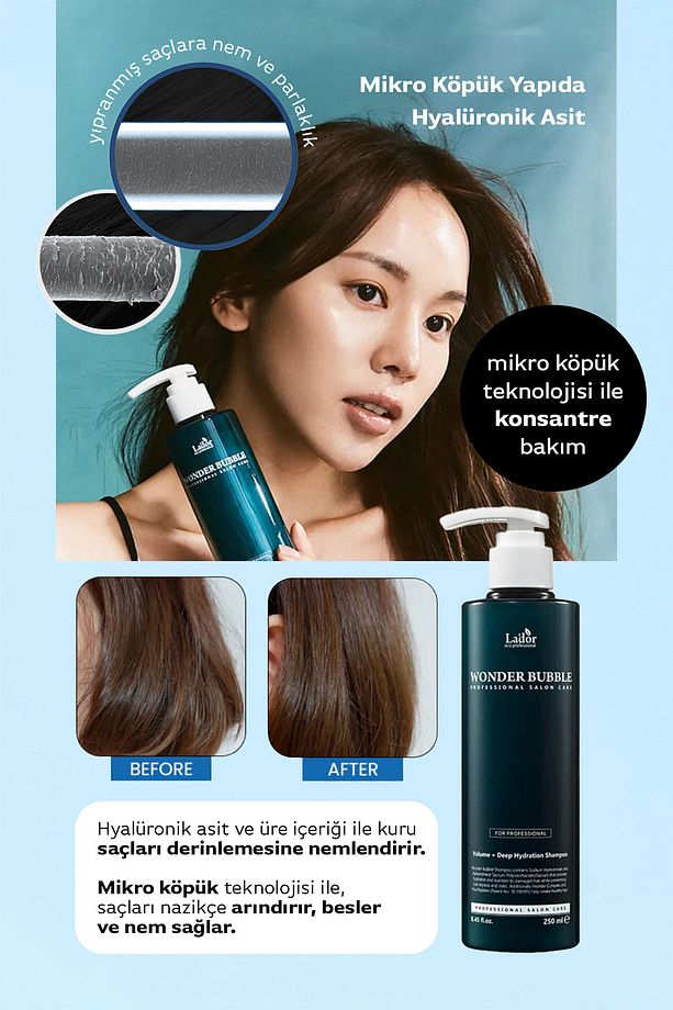 Mikro Köpük Yapıda Hyalüronik Asit Içeren Bakım Şampuanı Wonder Bubble Shampoo 250 ml - 3