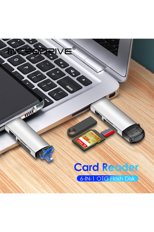 black OTG Type C 6 in 1 Micro TF card Reader type c to usb otg adapter USB 3.0 TF card USB flash dri - 5