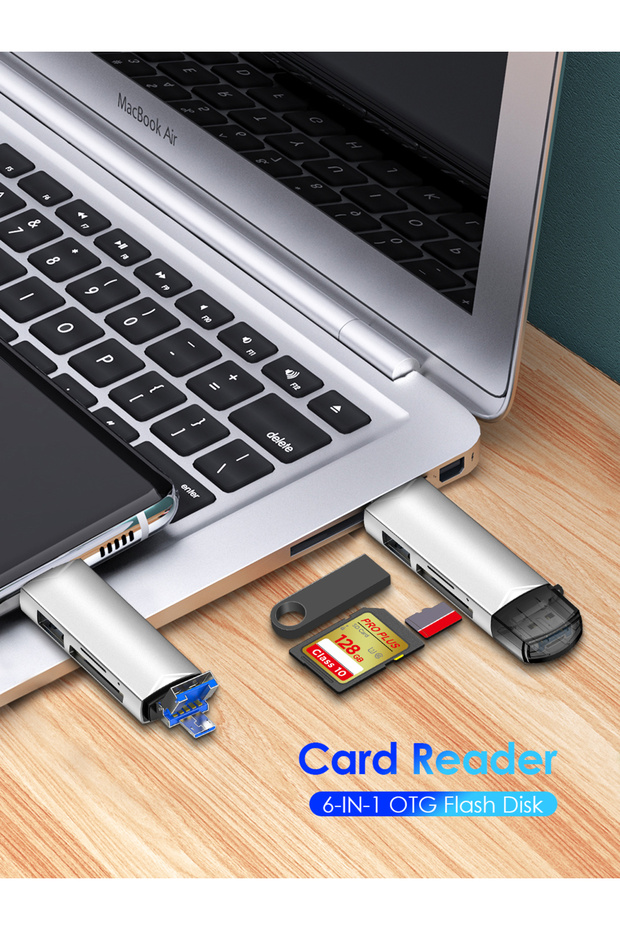 black OTG Type C 6 in 1 Micro TF card Reader type c to usb otg adapter USB 3.0 TF card USB flash dri - 8