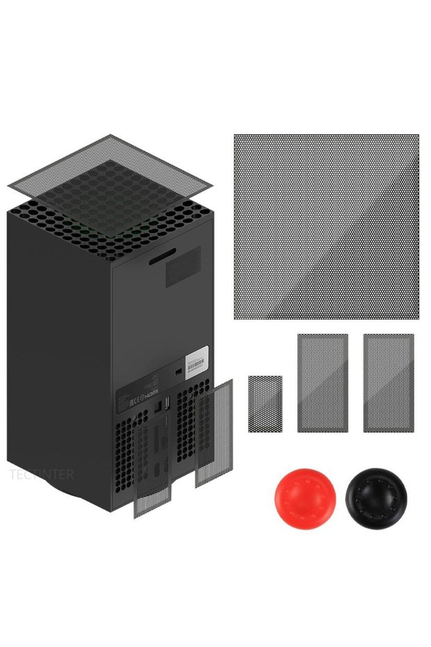1 Set Anti Dust Filter Cover For Xbox Series X Console Cooling Fan Dustproof Cover Thumbstick Grip C