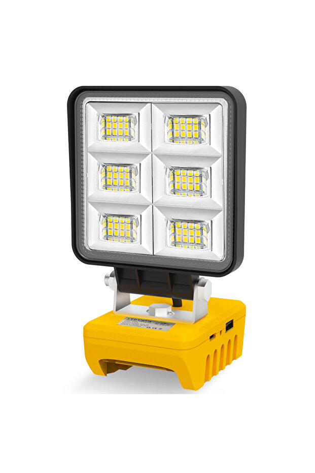 مصباح عمل LED محمول 48 وات بدون بطارية 5200 لومن مصباح عمل لاسلكي بقاعدة قابلة للتعديل وقابل لإعادة الشحن