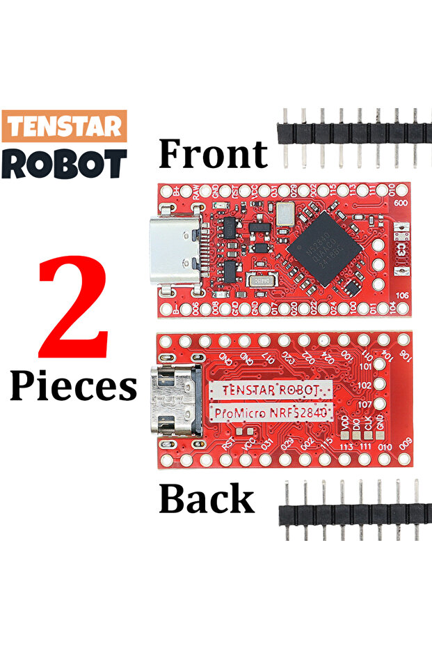 قطعتان من لوحة تطوير NRF52840 TENSTAR باللون الأحمر، قطعتان من لوحة تطوير NRF52840 متوافقة مع Nice!Nano V2.0 Bluetooth S