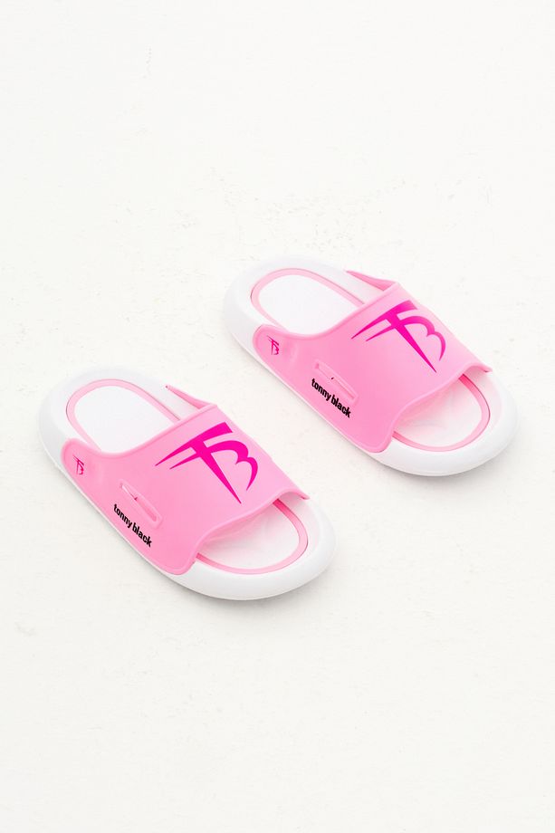 Çocuk Unisex Pembe Poli Taban Logolu Terlik - 3