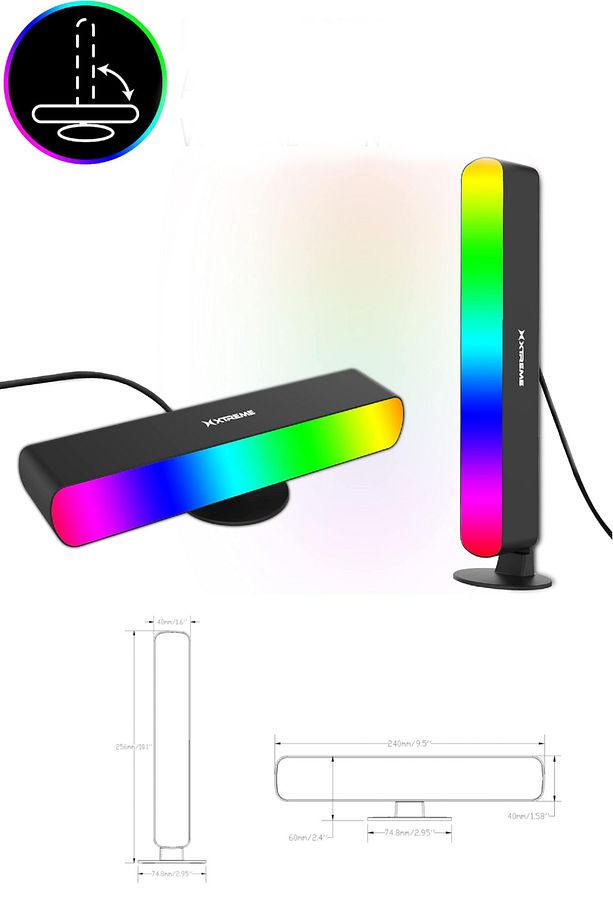 Kumandalı 2'li Rgb Led Işık Bar - 16 Renk, 4 Mod, Usb Ambiyans Lamba, Yatak Ve Dikey Kullanım - 4