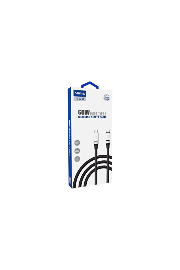 60w Usb-c Şarj Ve Data Kablosu Siyah Sc-66 - 3