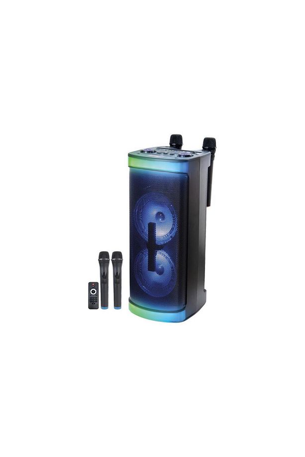3000 Mah Çift Miktofonlu 6.5"x2 Inç Led Işıklı Bluetooth Hoparlör Bts-67 - 1