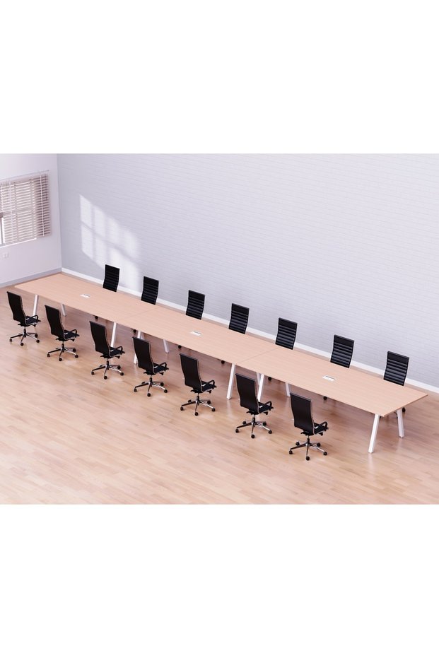 Bentuk 139-60 14 Seater Conference Meeting Table Modern Office Furniture - Oak