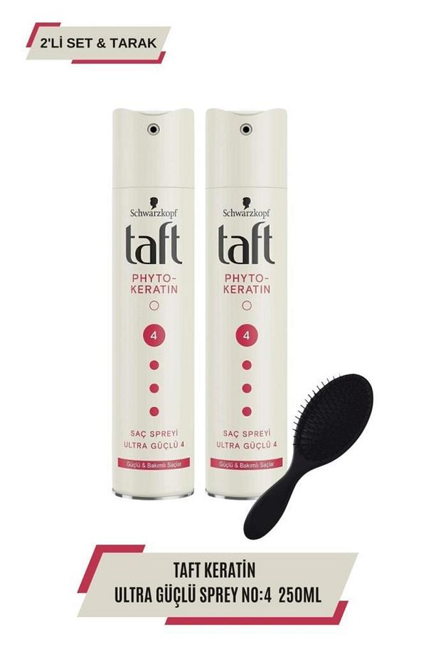Taft Keratin Sprey 250 Ml X 2 Adet+Tarak - 1