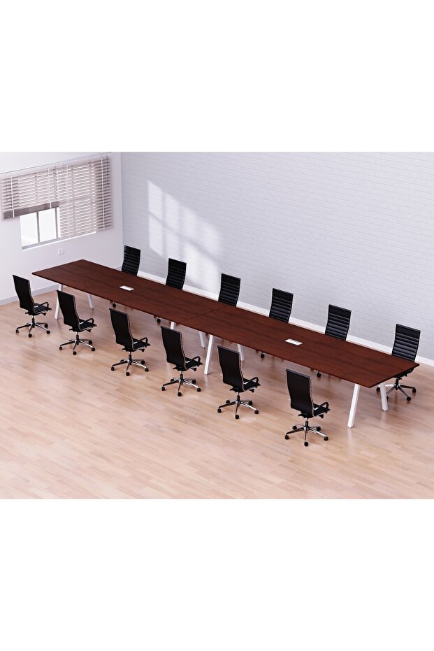 Bentuk 139-48 12 Seater Conference Meeting Table Modern Furniture - Apple Cherry