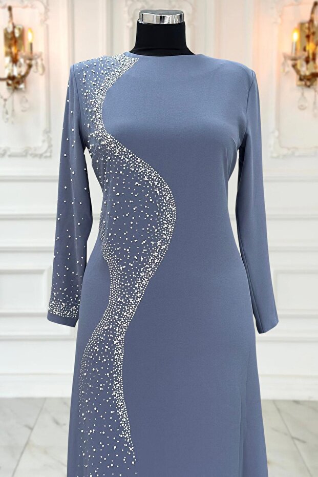 Didar Tesettür Abiye Gri - 2