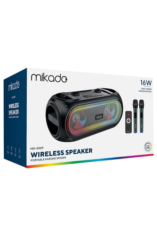Md-30kp Rainbow Işıklı Kablosuz Çift Mikrofonlu Bt Tws Kolay Taşınabilir Toplantı-parti Hopar - 8