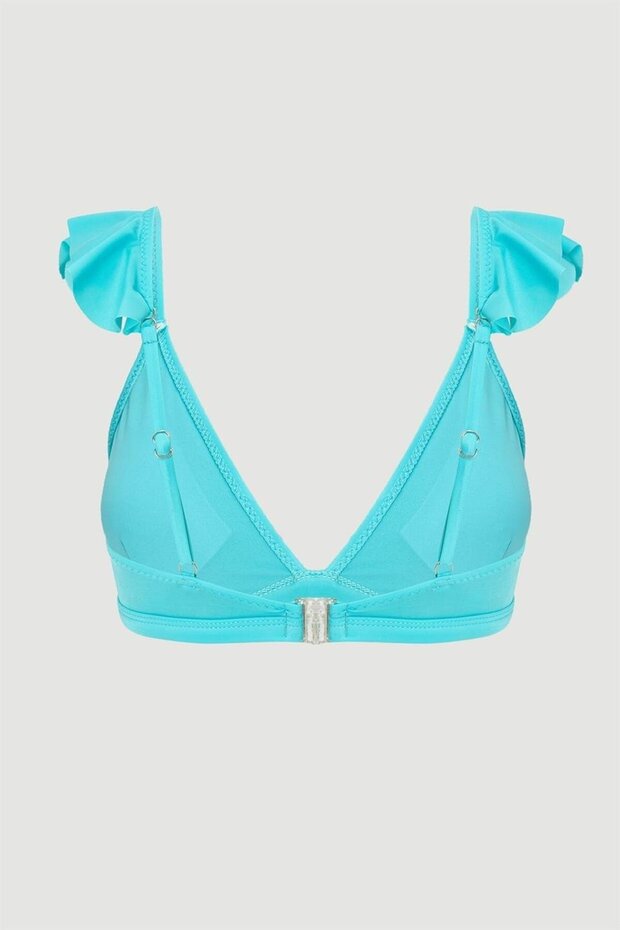 Acik Mavi Fırfırlı Bikini Üstü - 2