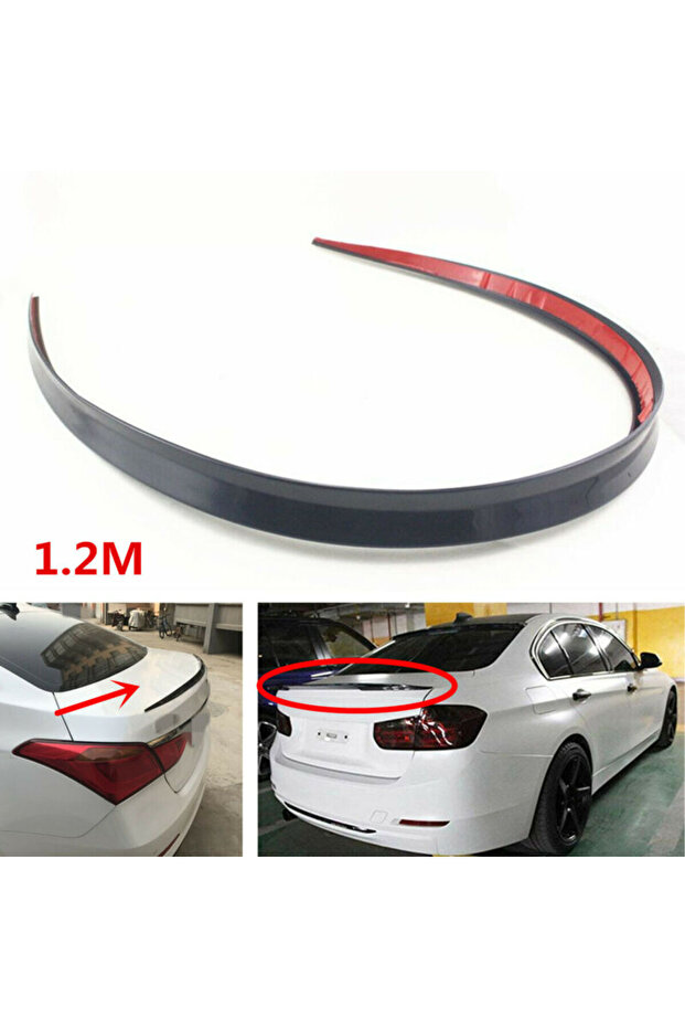 Car ABS Universal 1.2M BlackSpoiler Carbon Fiber Accessory Car Spoiler Soft Car Rear Roof Trunk S...