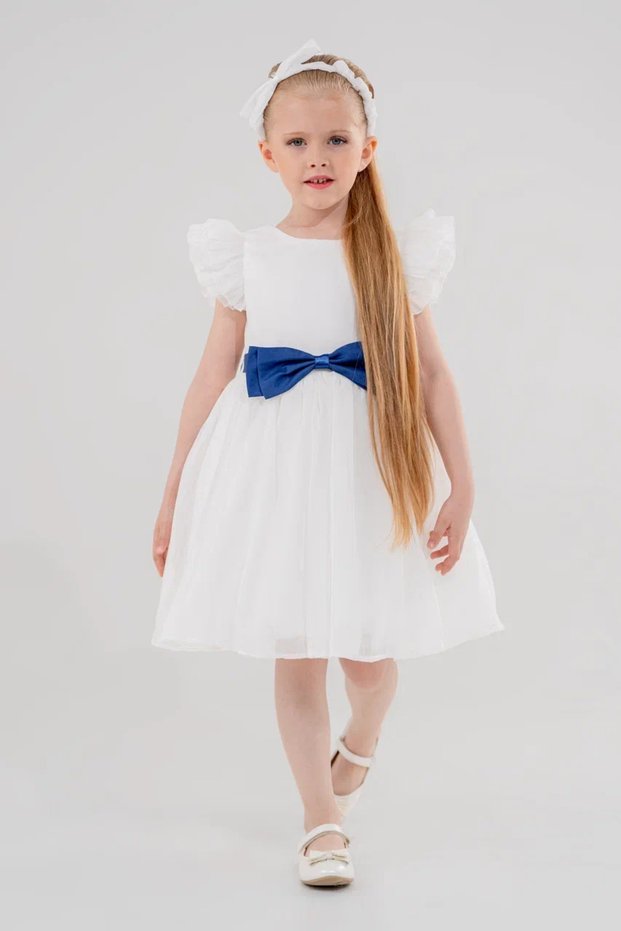 Girl's Dress Bow Chiffon Birthday Summer Evening Dress (4-7 Years)