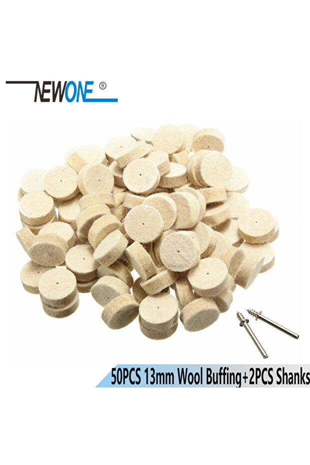 Light Grey 50Pcs 13mm Wool Felt Polishing Buffing Wheel Grinding Polishing Pad+2Pcs 3.2 mm Shanks fo