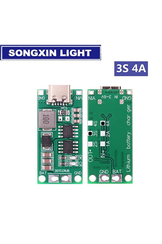 شاحن متعدد الخلايا 3S 4A 2S 3S 4S Type-C إلى 8.4V 12.6V 16.8V بتقنية الرفع المعزز LiPo Polymer Li-Ion 7.4V