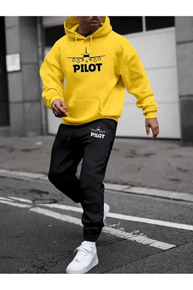 Plus Size Hooded Tracksuit Set - Bottom Top Set