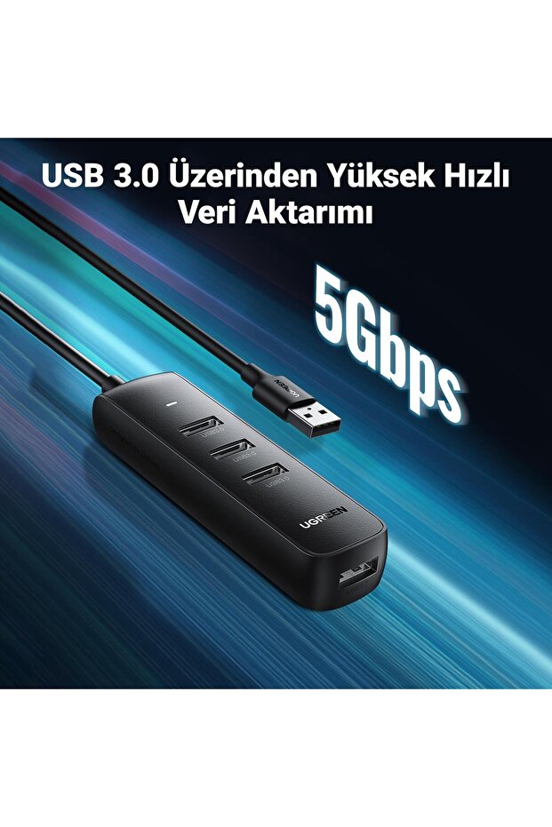 USB 3.0 4-Port Hub 0.25m Siyah - 10915 - 1