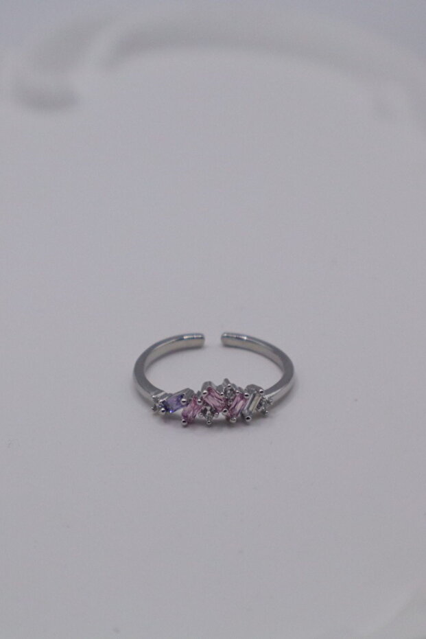 Women's Ring Special Series Pink Purple Stone Detail Thin Ring