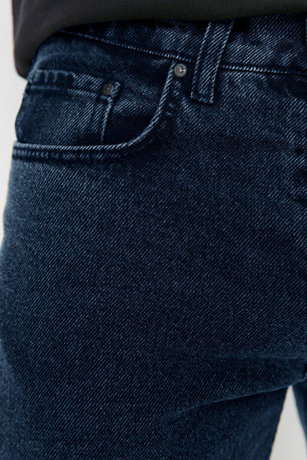 Lacivert %100 Pamuk Essential Fit Jeans Kot Pantolon TMNAW23JE00104 - 8