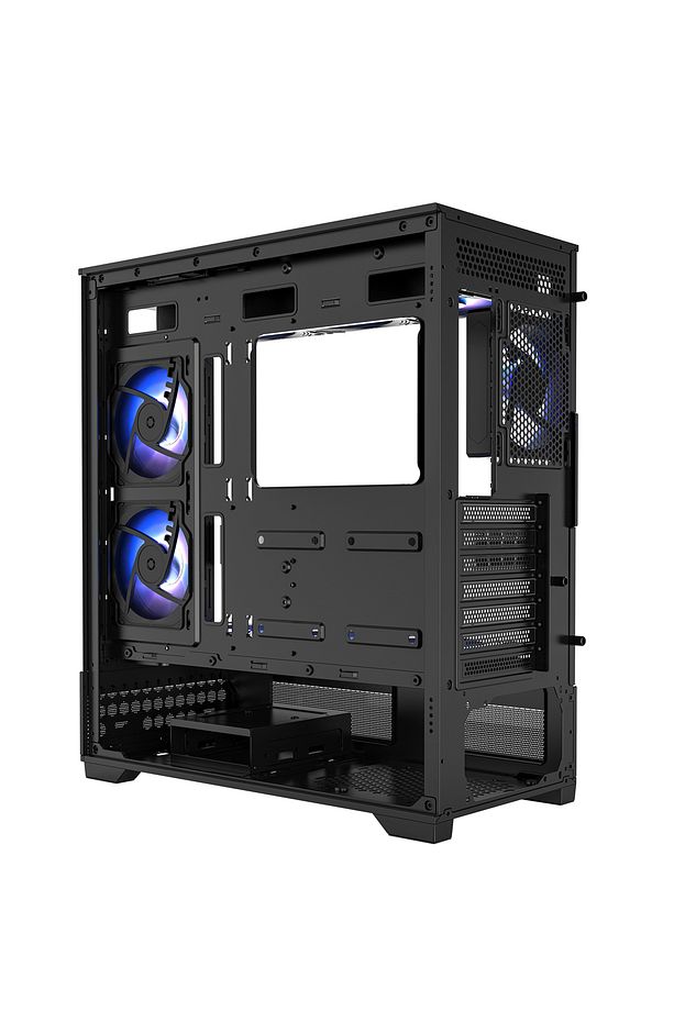 CF925 Tamperli Cam Gaming Oyuncu Kasası Siyah - 3 RGB Fanlı, Kumandalı, ITX/M-ATX/ATX/E-ATX Uyumlu - 5