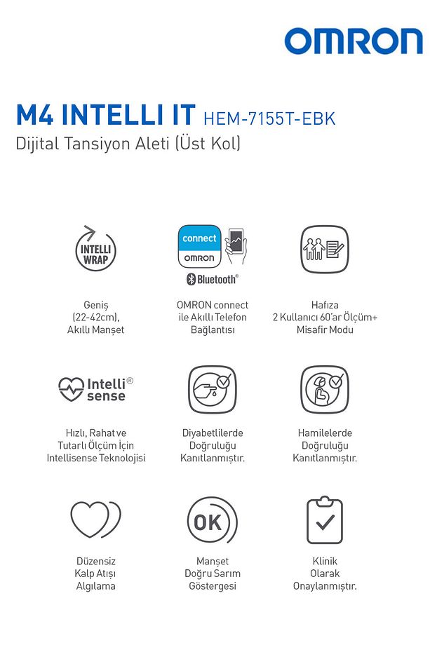 M4 Intelli It, 2 Kullanıcılı, Akıllı Telefonlar Ile Uyumlu Üst Koldan Ölçer Tansiyon Aleti - 4