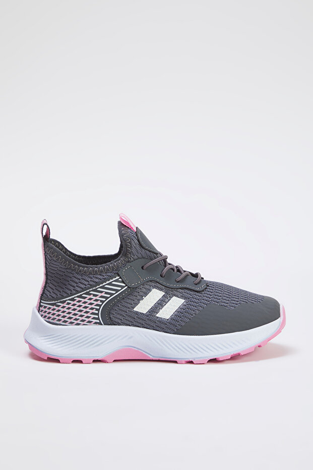Gri Bağcıklı Pembe Hafif Taban Büyük/Küçük Kız Çocuk Kids Spor Ayakkabı TAKSS25SN00027 - 4