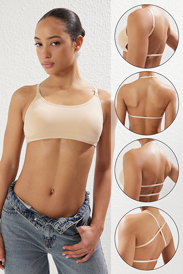 Ten Seamless/Dikişsiz 4 Farklı Bağlama Kaplı Askılı Bralette Dekolte Sütyeni THMSS25SU00004 - 1