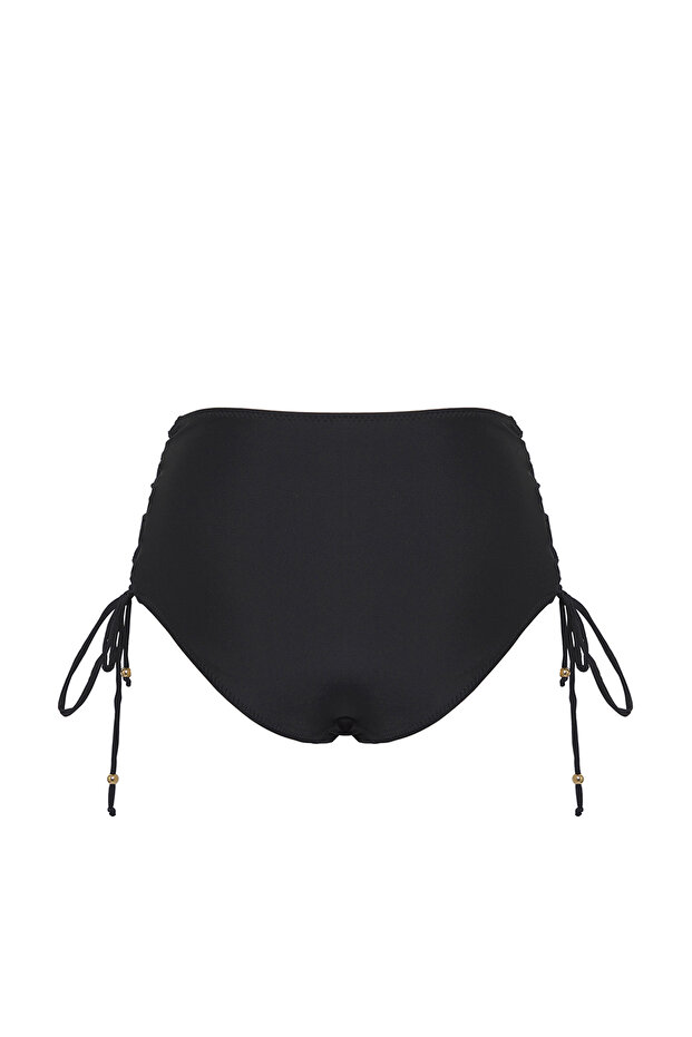 Siyah Biyeli Hipster Yüksek Bel Bikini Altı TBESS25BA00034 - 9
