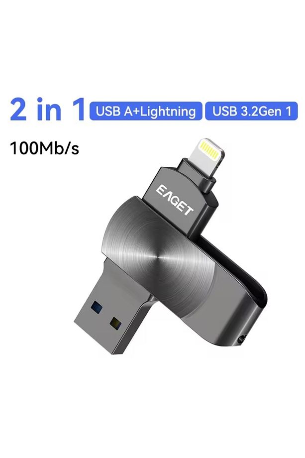 İ66 256gb. Mfi Apple Lisanslı Iphone Lightning Ve Usb 3.2 Süper Hızlı Otg Çift Giriş Flash Bellek - 7