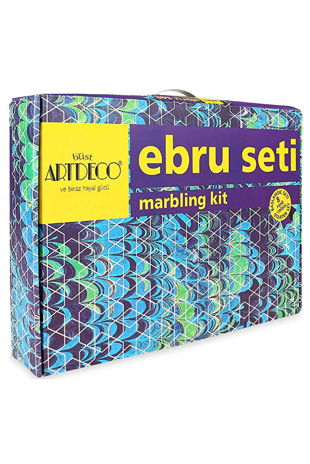 8 Renk Ebru Başlangıç Seti Damlalıklı - Orta Boy - 1