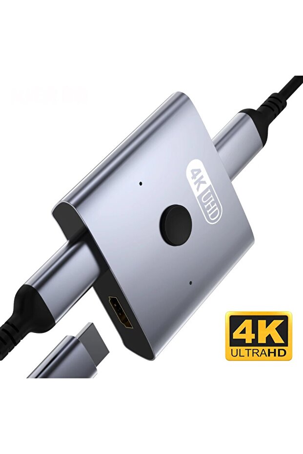 Grey NIERBO 2 in 1 Out HDMI Bidirection Switch 4K@60Hz Splitter Switch Bidirectional HDMI Switcher M - 1