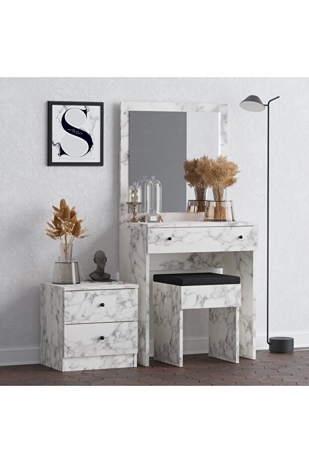 NİCE MAKYAJ MASASI CARRARA MARBLE - 3