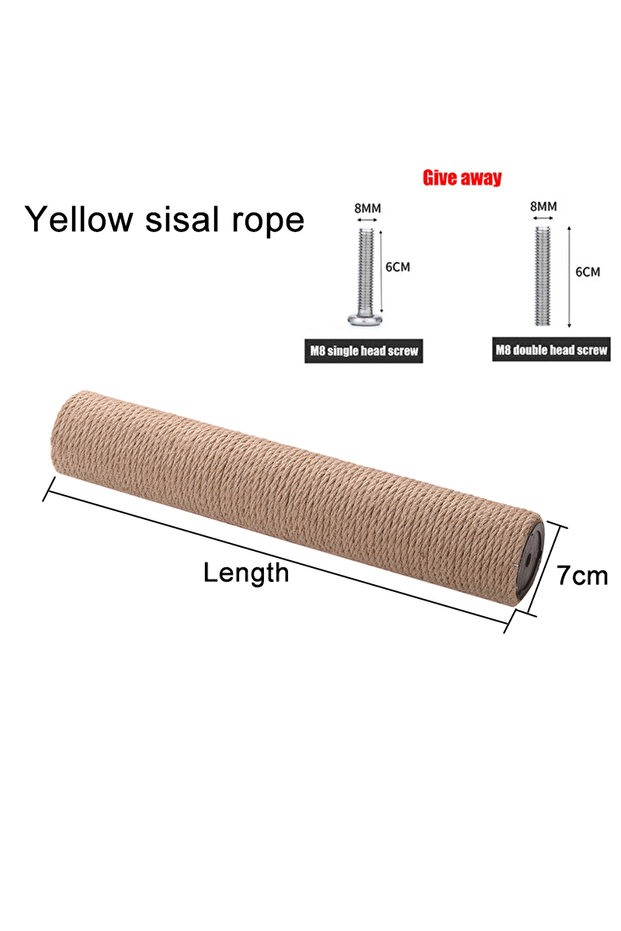 50cm Yellow sisal Cat Scratching Post for Cat Tree Tower DIY Cat Climbing Frame Replacement Post Sis