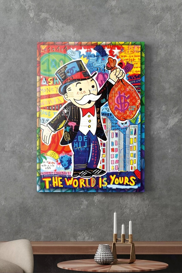 Cam Tablo Pop Art Monopoly - 4