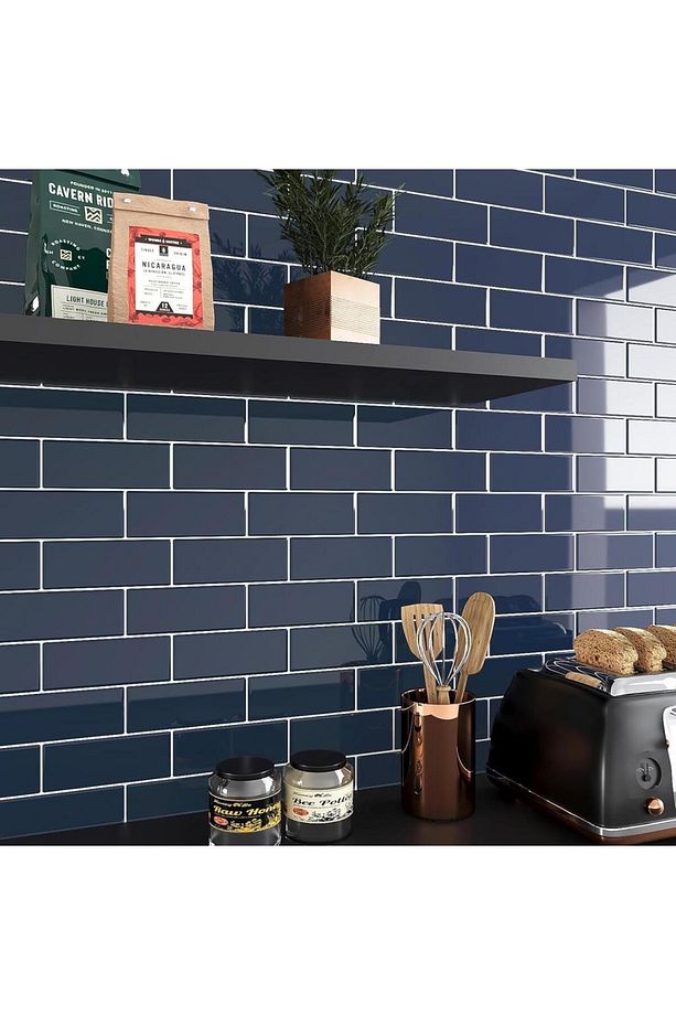 30×30cm Safir Tuğla Epoksi 1 Adet 3d Yapışkanlı Duvar Kaplama Paneli Mutfak Banyo Salon Ofis Döşeme - 8