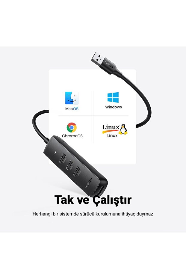 USB 3.0 4-Port Hub 0.25m Siyah - 10915 - 3