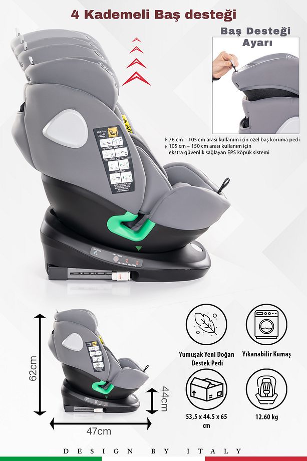 Tronfix 360 Derece Dönebilen 0-36 Kg Isofixli I-size Oto Koltuğu - 5
