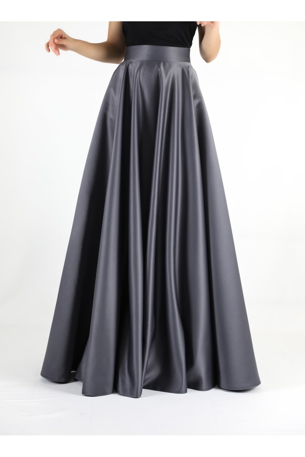 Dense Kiloş Satin Skirt Evening Dress Skirt