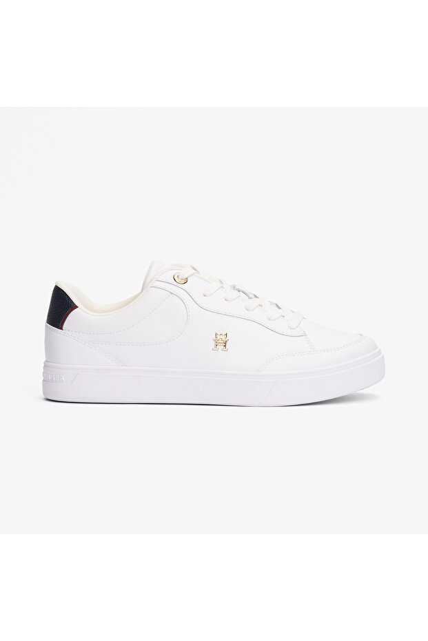 Women's Comfortable Flat Sole Low Top Leather White Sneaker Fw0Fw08579-Ybs