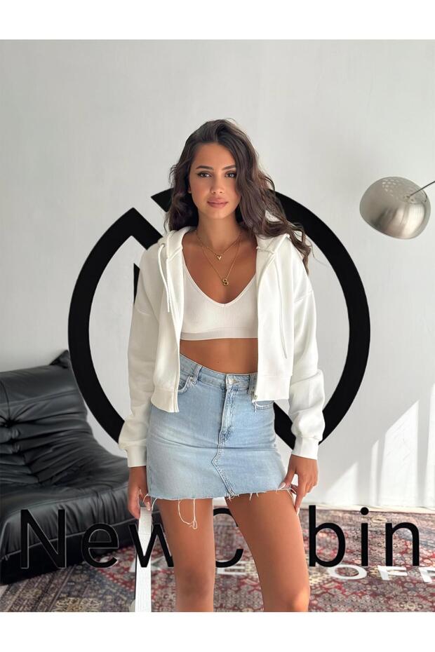 New Season 3 Yarn Relax Fit Crop Sweat Jacket