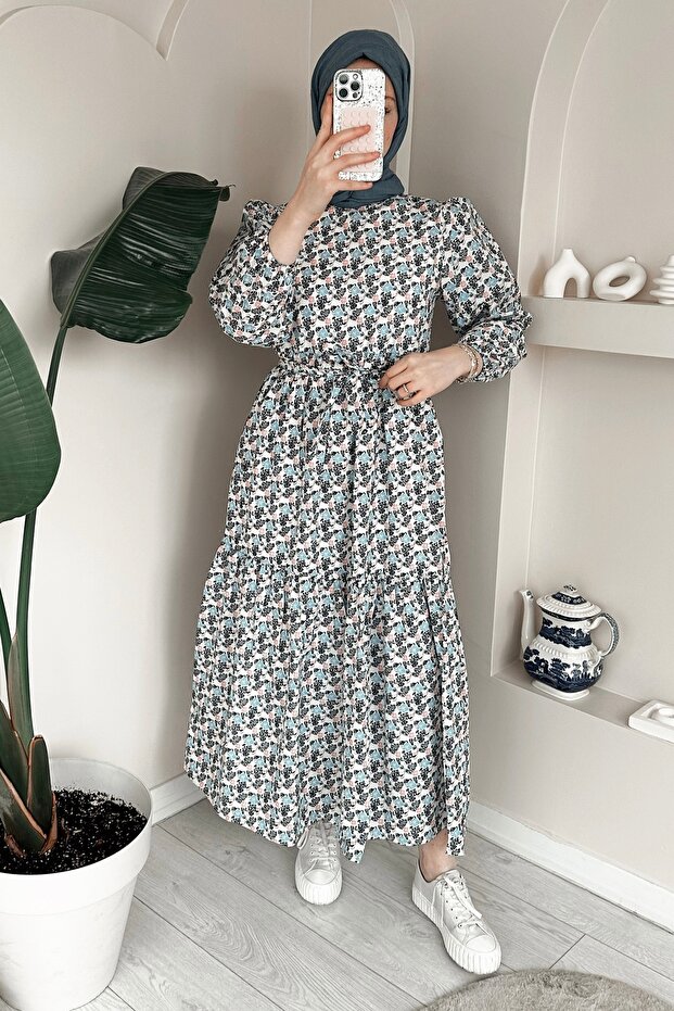 Blue Print Tiny Dress - Ma276 - 3