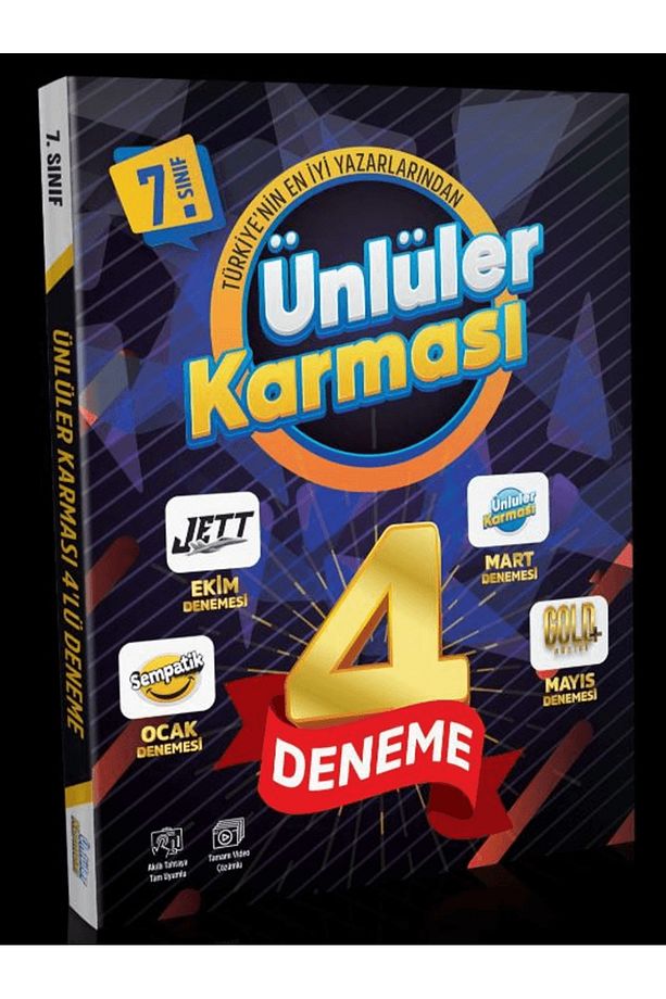 7. Sınıf 4'Lü Karma Deneme / Kollektif / Ünlüler Karması / 9786256529588 - 1
