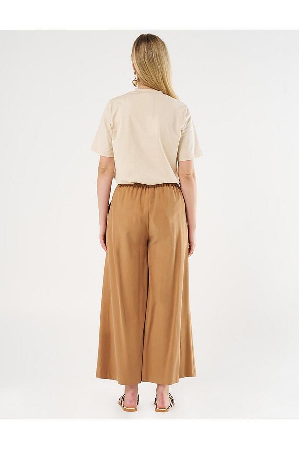 Geniş Paça Rayon Pantolon Tütün - 6