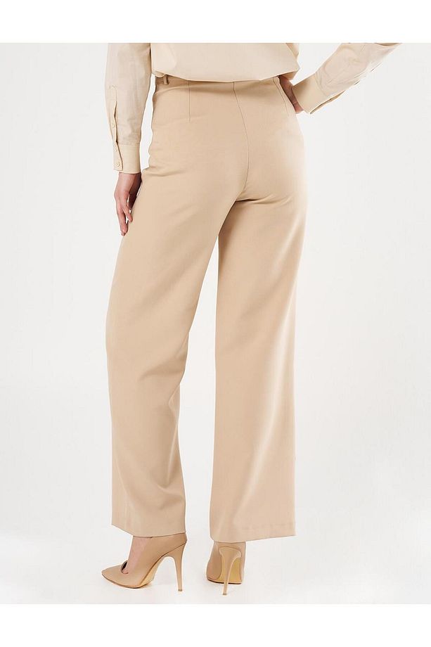 Yüksek Bel Basic Pantolon Bej - 4