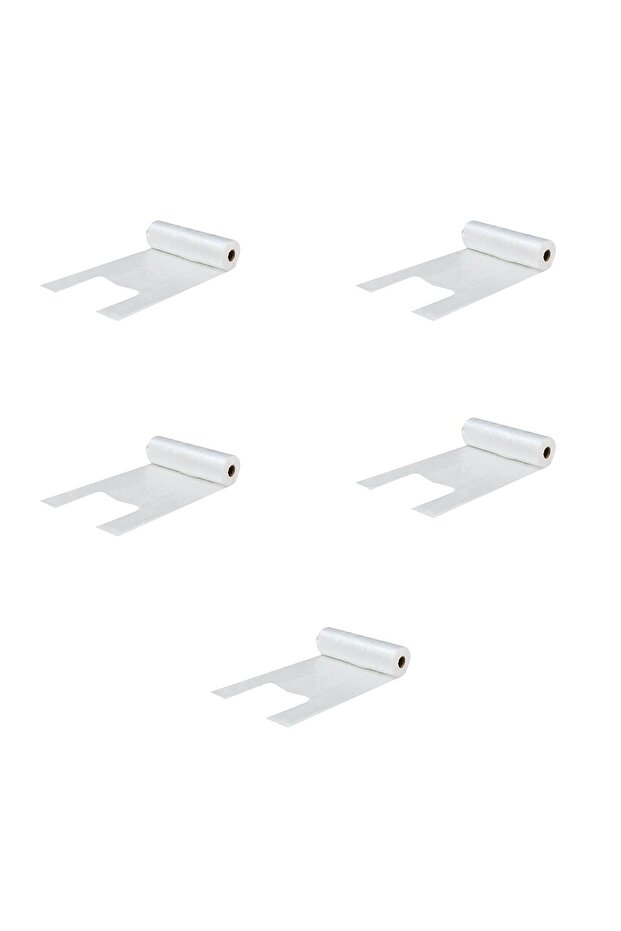 Rulo Şeffaf Market Poşet Torba - Hışır Atlet Poşet -Küçük Boy - 200 Adetlik 5 Rulo - 1