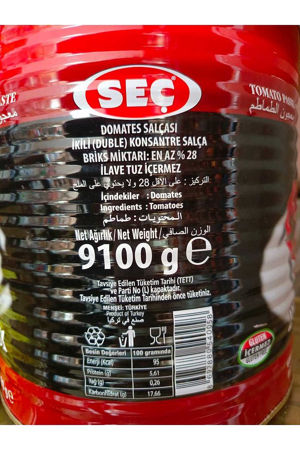 Seç Domates Salçası 9100 gr Mutfağınızın Olmazsa Olmazı - 2