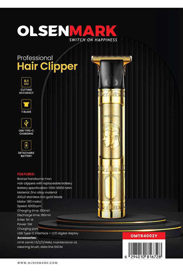 Rechargeable Hair Clipper - Adjusting/positioning spacing comb